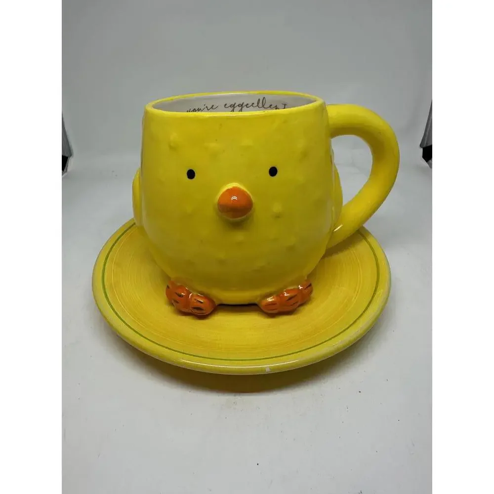 Williams Sonoma “You’re Eggcellent” Chick Mug & Matching Plate Set